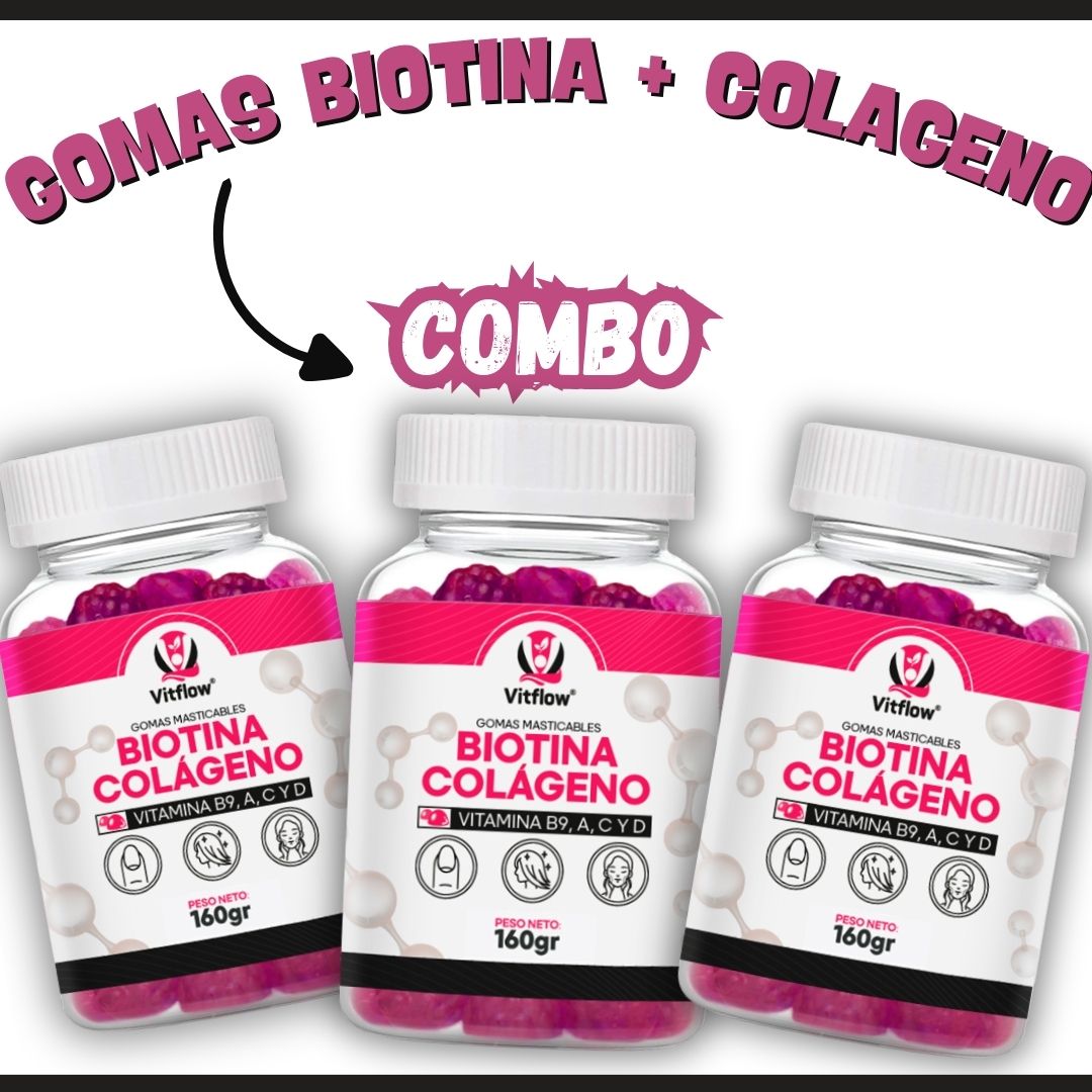 🍓GOMITAS BIOTINA + COLÁGENO – Crece tu Cabello y Repara desde la Raíz