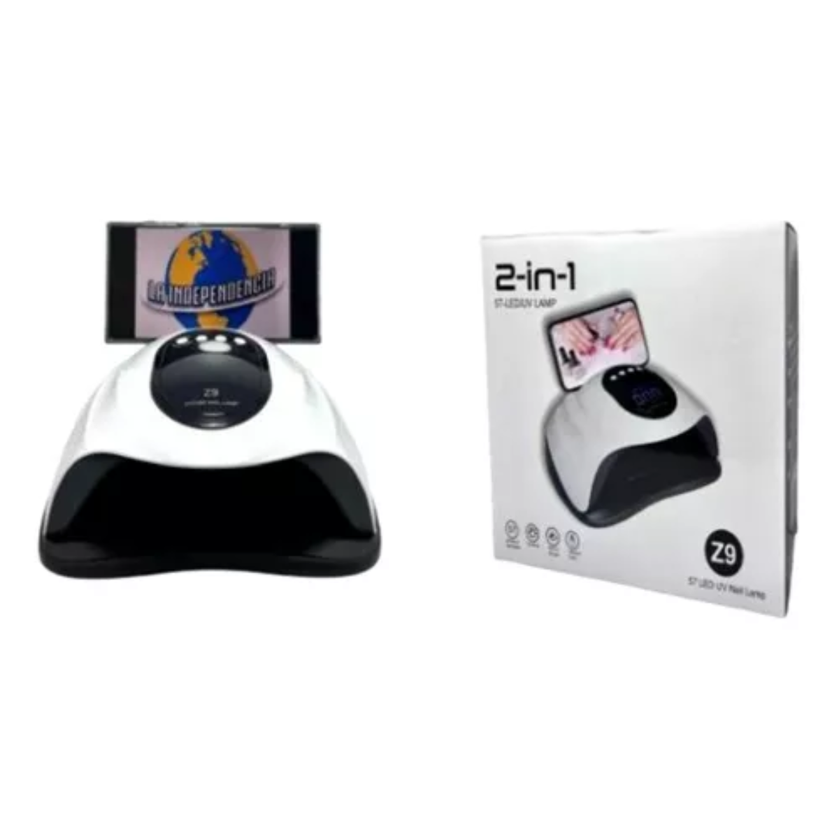 LÁMPARA DE UÑAS Z9 CON SOPORTE PARA CELULAR – SECADO RÁPIDO Y CONTROL DIGITAL