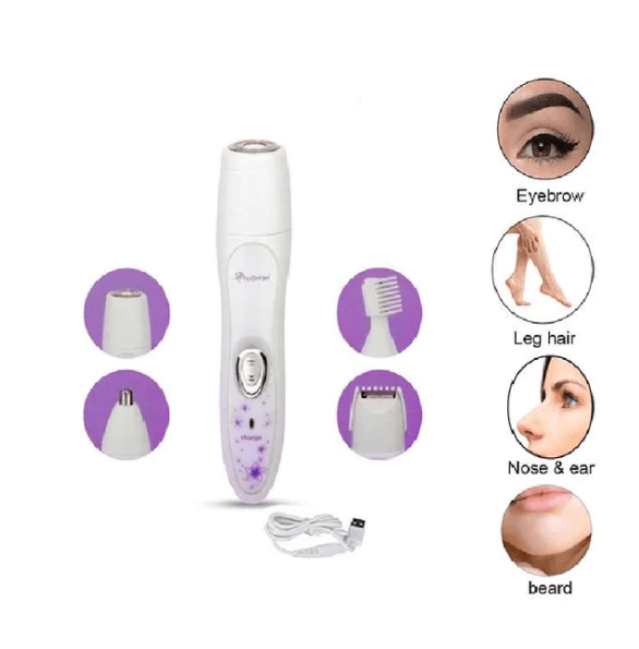 DEPILADORA 4 EN 1 PARA DAMA – RECARGABLE, LAVABLE Y MULTIUSO