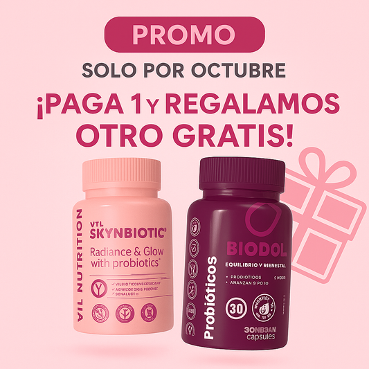 ¡Gangazo Octubre! 💥 BIODOL + SKYNBIOTIC 💜 – Te cuidan por dentro y se notan por fuera 🌸✨