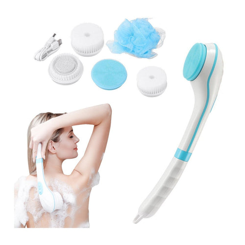 CEPILLO DE DUCHA ELÉCTRICO PARA ESPALDA – EXFOLIANTE, RECARGABLE E IMPERMEABLE